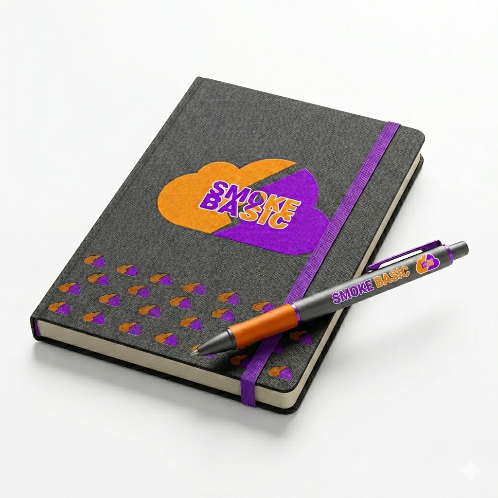 Фирменный блокнот и ручка Smoke Basic